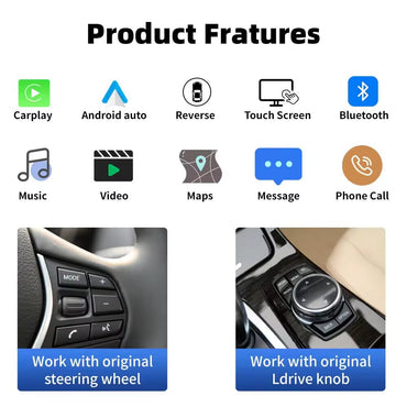 10,25" Wireless CarPlay/Android Auto Multimedia Player für BMW F30-F36 (2012-2016) - RSHOP