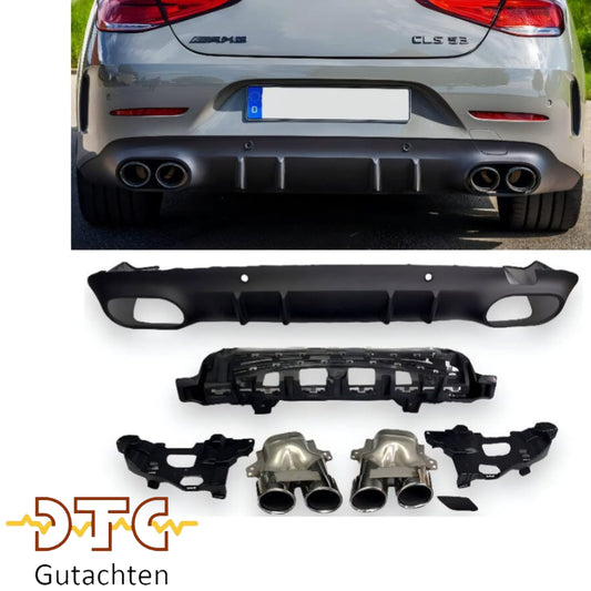 Mercedes CLS C257 Diffusor + Auspuffblenden 2X2 (Chrom)