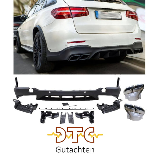 Mercedes GLC-Klasse X253 Diffusor mit Auspuffblenden 2x2 (Chrom)