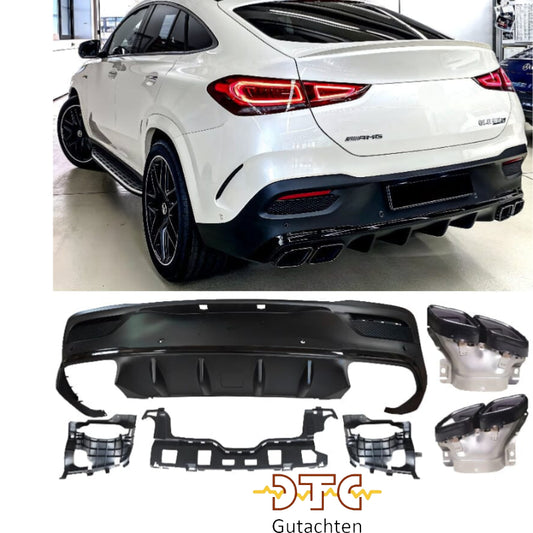 Mercedes GLE Coupé C167 Diffusor mit Auspuffblenden 2x2 (schwarz)
