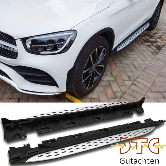 Mercedes GLC X253 C253 Alu Trittbretter (Side Steps) mit Anti-Rutsch Noppen 2015–2022