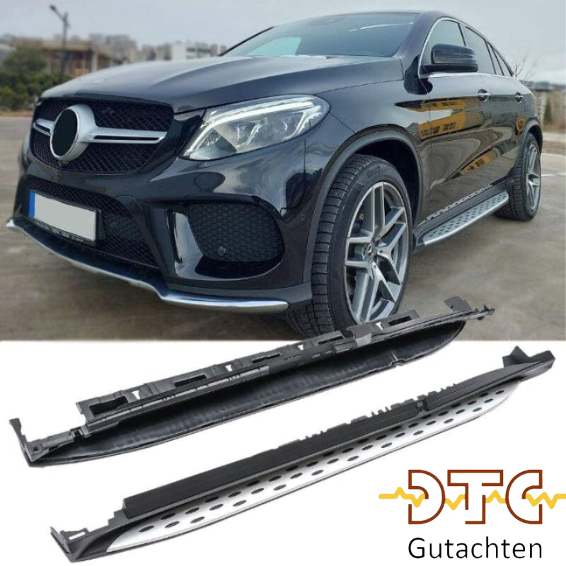 Mercedes ML W166 & GLE W166 Alu Trittbretter (Side Steps) mit Anti-Rutsch Noppen