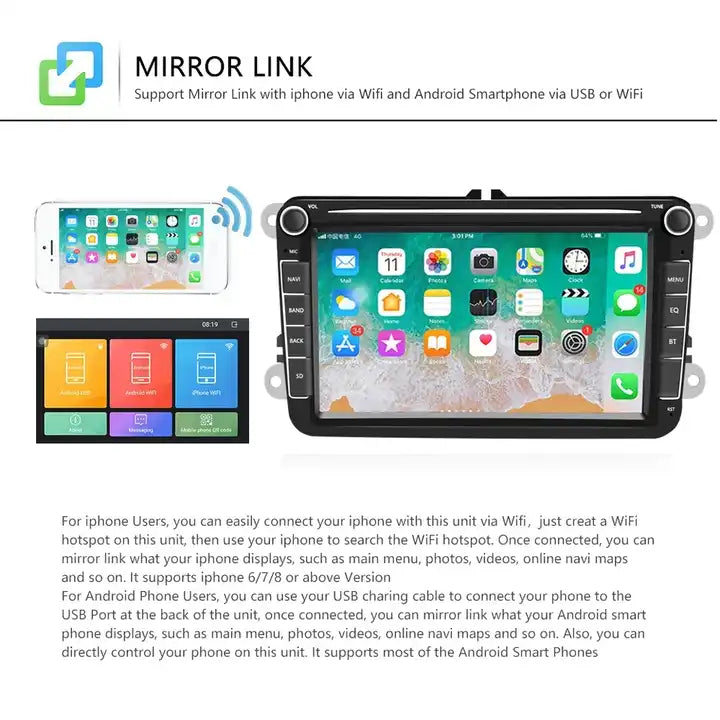 Android 12 VW Autoradio: 2-DIN, GPS, WLAN - RSHOP
