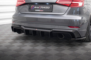 Audi A3 8V S-Line Sportback Facelift Diffusor (Einzelauspuff Links+Rechts) Maxton Design
