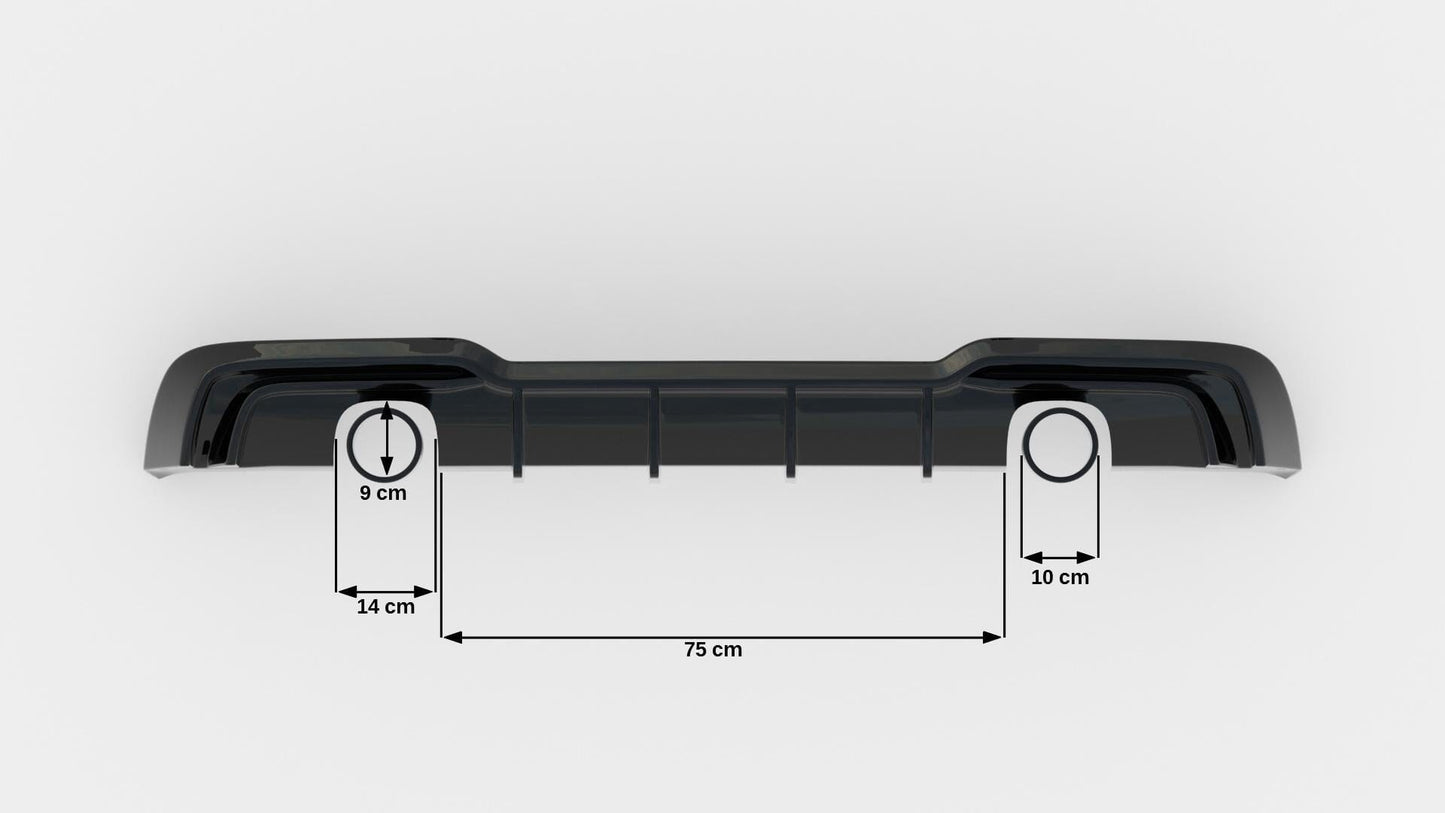 Audi A3 8V S-Line Sportback Facelift Diffusor (Einzelauspuff Links+Rechts) Maxton Design