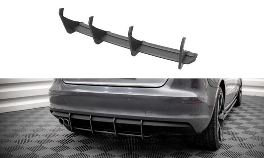 Audi A3 8V Sportback Vorfacelift Street Pro Heckschürze Ansatz Diffusor Schwarz Maxton Design