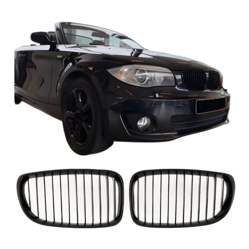 BMW 1er E81 LCI Kühlergrill Glanz Schwarz BST