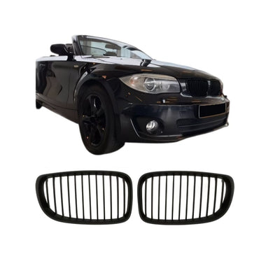 BMW 1er E82 LCI Kühlergrill Matt Schwarz BST