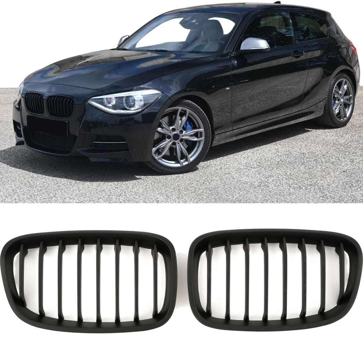 BMW 1er F20 Kühlergrill Schwarz Matt BST
