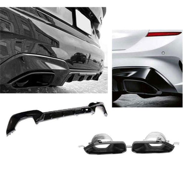 BMW 3er G20 M340i Diffusor + Auspuffblenden – Schwarz RS