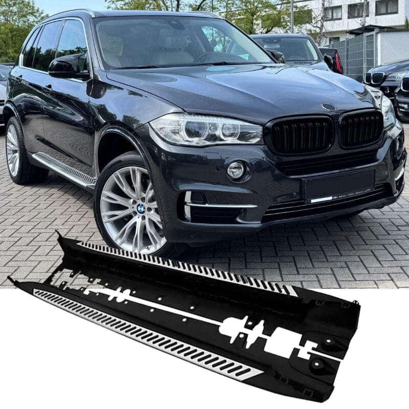 BMW X5 F15 Alu Trittbretter – mit Anti-Rutsch Gummileisten BST