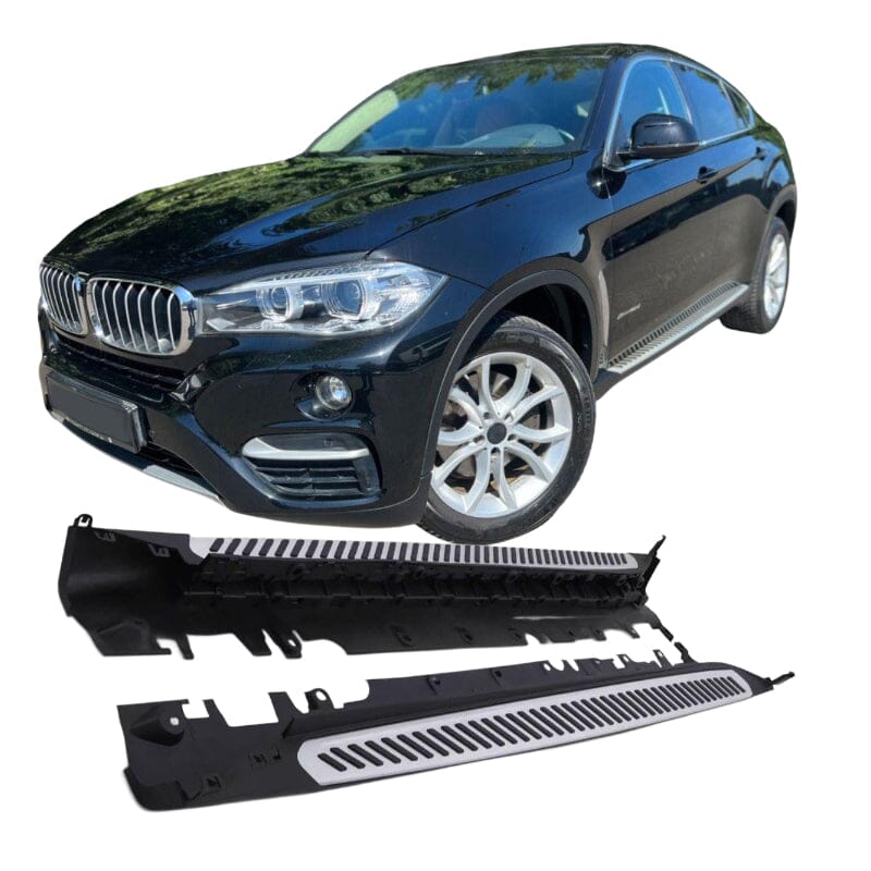 BMW X6 F16 Alu Trittbretter – mit Anti-Rutsch Gummileisten BST