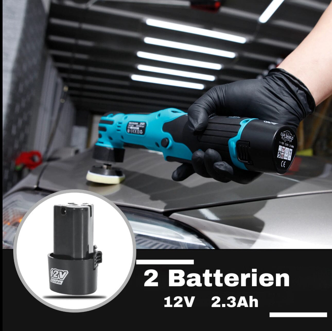 Kabelloser Mini Autopolierer, Orbital Poliermaschine für die Autopflege und Detailing - RSHOP
