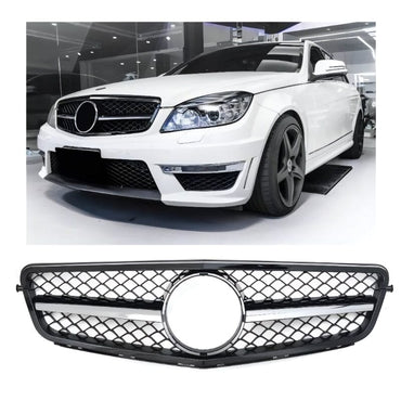 Mercedes C-Klasse W204 S204 Sportgrill Schwarz + Chrom RSHOP