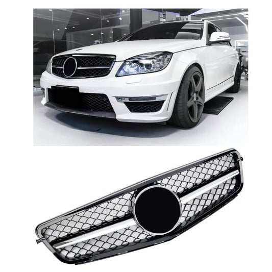 Mercedes C-Klasse W204 S204 Sportgrill Schwarz + Chrom RSHOP