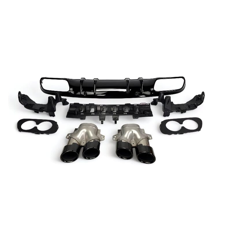 Mercedes C-Klasse W205 C205 A205 Diffusor + Auspuffblenden (Schwarz) RSHOP