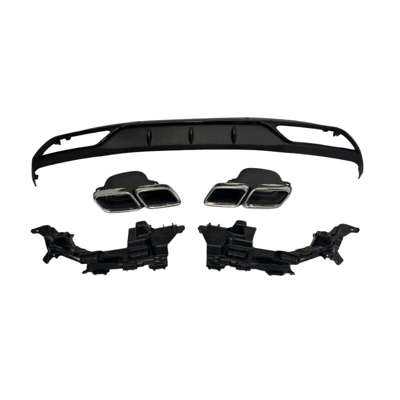 Mercedes C-Klasse W205 Diffusor + Auspuffblenden 2x2 Chrom – Serienausstattung RS