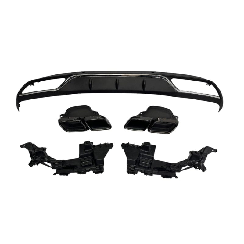 Mercedes C-Klasse W205 Diffusor + Auspuffblenden 2x2 SCHWARZ AMG für Serienausstattung C63 AMG Design RSHOP