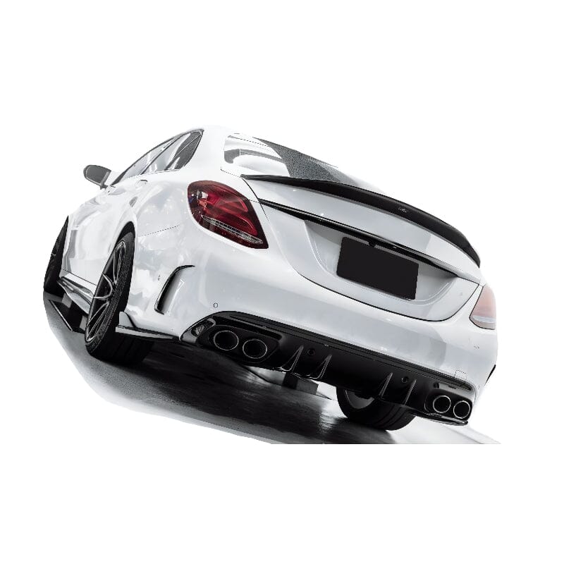 Mercedes C-Klasse W205 S205 Diffusor + Auspuffblenden (Schwarz) RSHOP