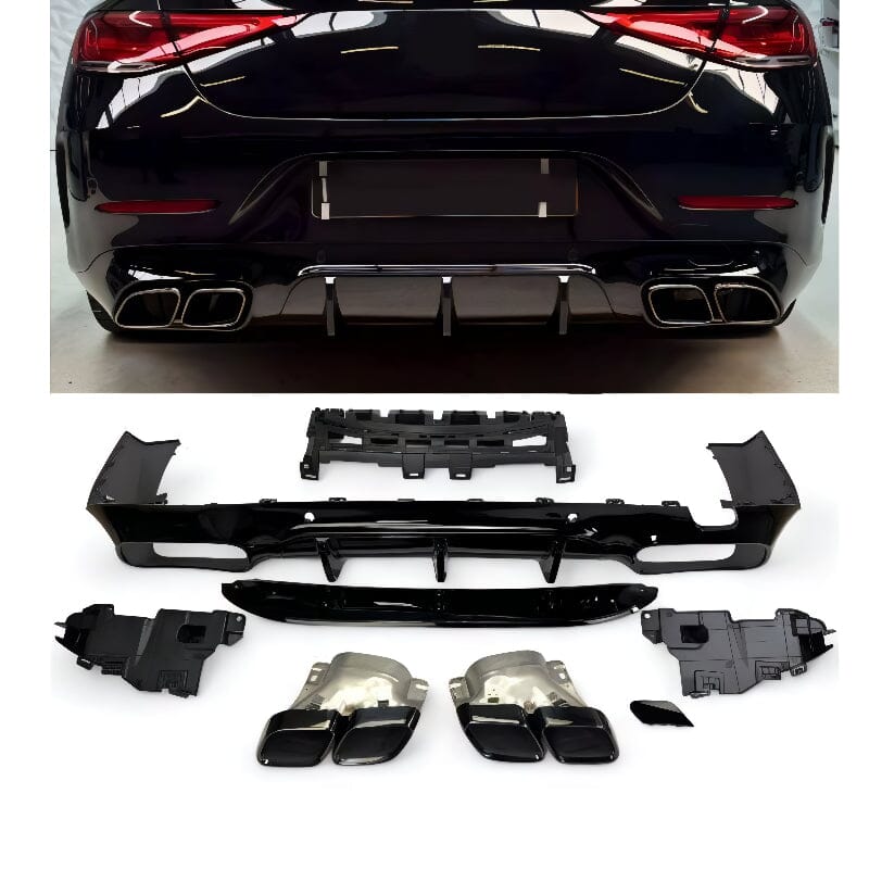 Mercedes CLS C257 Diffusor + Auspuffblenden 2X2 (Schwarz) RSHOP