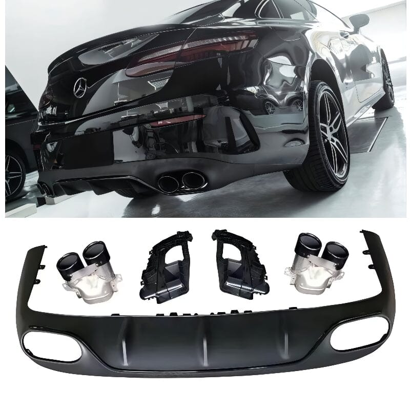 Mercedes E-Klasse C238 A238 Diffusor + Auspuffblenden (Schwarz) RSHOP