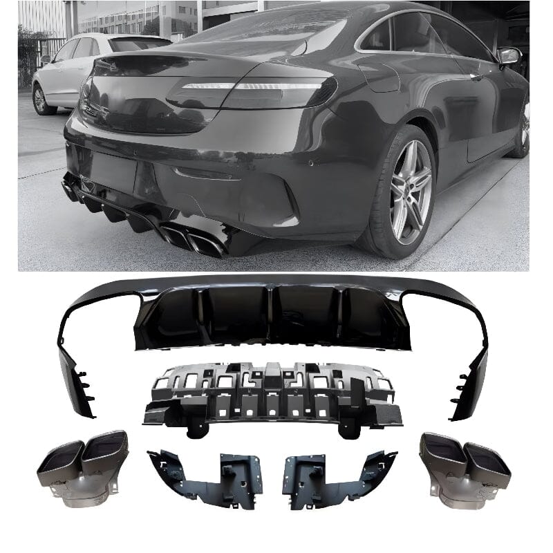 Mercedes E-Klasse C238 A238 vor-Facelift Diffusor+ Auspuffblenden (Chrom) RSHOP