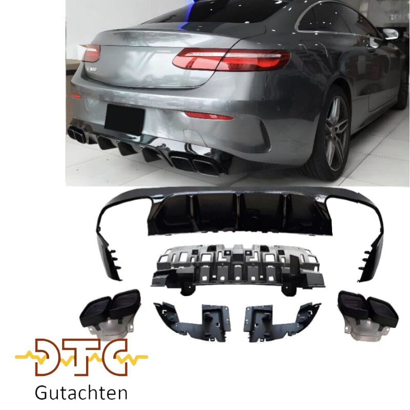 Mercedes E-Klasse C238 A238 vor-Facelift Diffusor+ Auspuffblenden (Schwarz) BestTuning