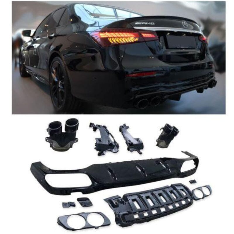 Mercedes E-Klasse W213 Diffusor + Auspuffblenden (Schwarz) RSHOP