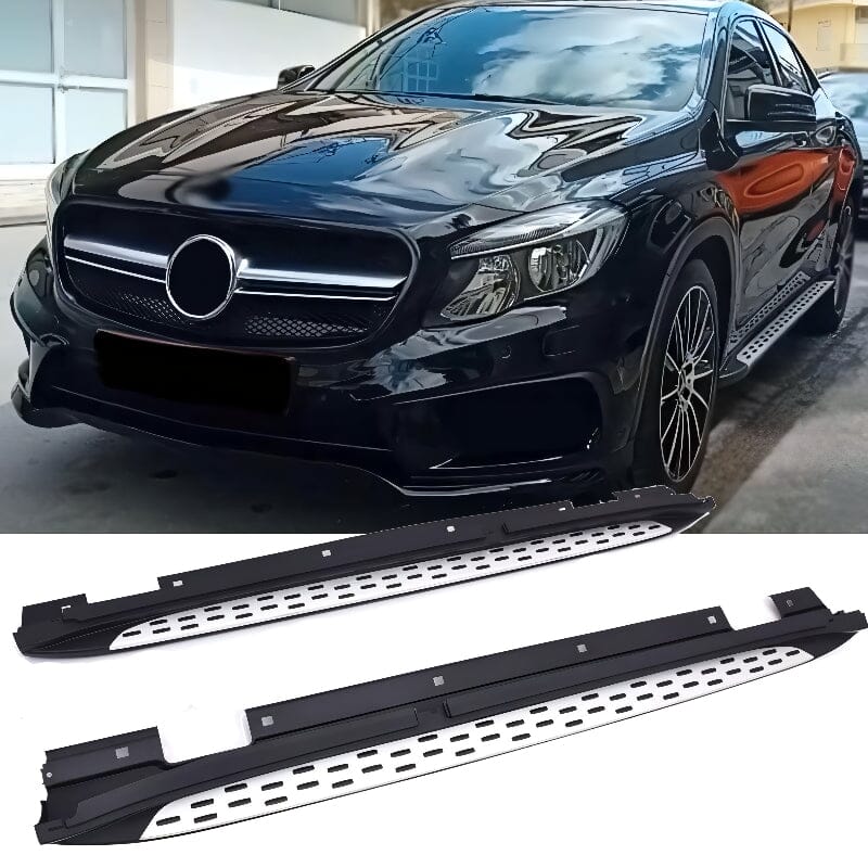 Mercedes GLA X156 Alu Trittbretter (Side Steps) mit Anti-Rutsch Noppen RS