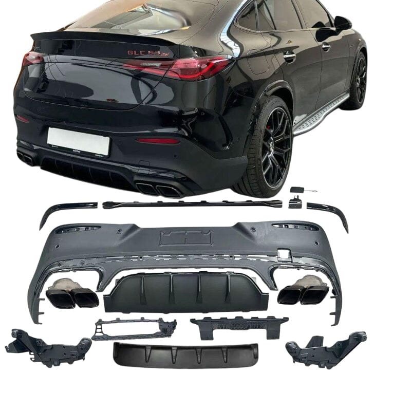 Mercedes GLC-Klasse Coupé C254 Diffusor mit Auspuffblenden 2x2 (schwarz) RS