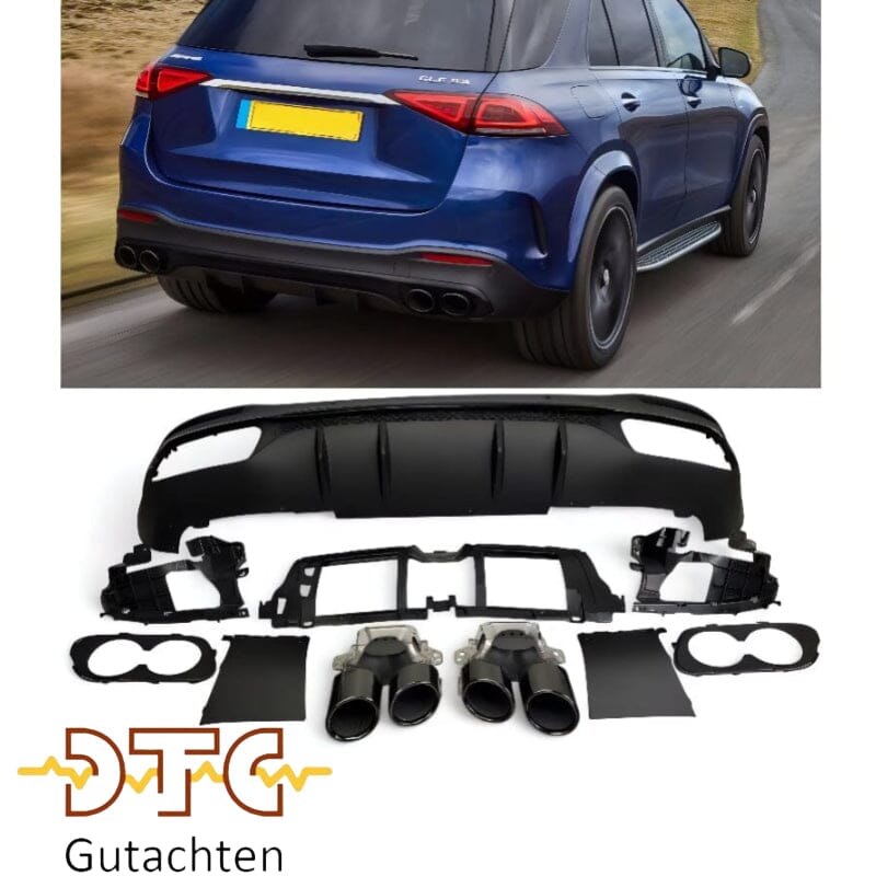 Mercedes GLE W167 SUV Diffusor mit Auspuffblenden 2x2 (schwarz) BestTuning