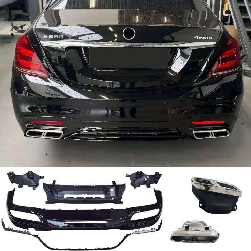 Mercedes S-Klasse W222 Facelift Diffusor + Auspuffblenden (Chrom) RSHOP