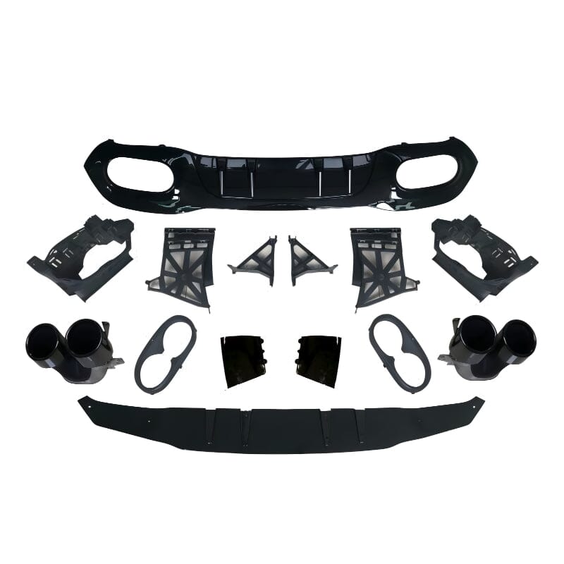 Mercedes W177 Kompaktlimousine - Diffusor + Auspuffblenden 2X2 Schwarz AMG Optik RSHOP