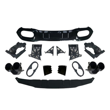 Mercedes W177 Kompaktlimousine - Diffusor + Auspuffblenden 2X2 Schwarz AMG Optik RSHOP