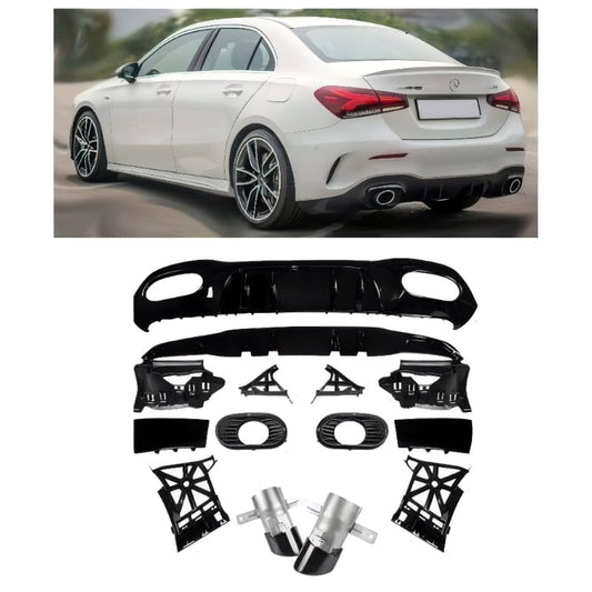 Mercedes W177 V177 Limousine Diffusor + Auspuffblenden 2X1 SCHWARZ AMG OPTIK RSHOP