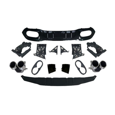 Mercedes W177 V177 Limousine Diffusor + Auspuffblenden 2X1 SCHWARZ AMG OPTIK RSHOP