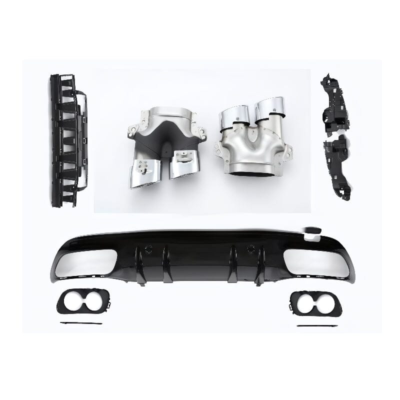 Mercedes W205 S205 Diffusor + Auspuffblenden (Chrom) RSHOP
