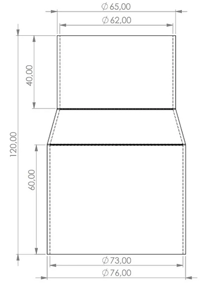 Rohrverbinder ø 76mm / ø 65mm EGO-X