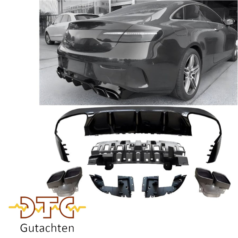 Mercedes E-Klasse C238 A238 vor-Facelift  Diffusor+ Auspuffblenden (Chrom)