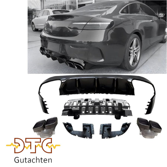 Mercedes E-Klasse C238 A238 vor-Facelift  Diffusor+ Auspuffblenden (Chrom)