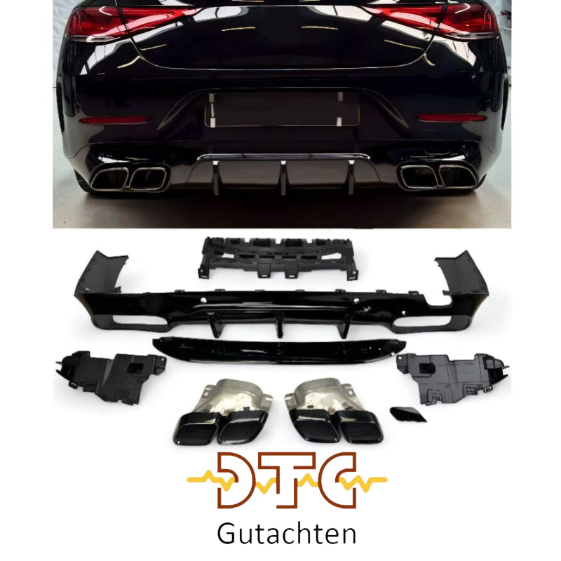 Mercedes CLS C257 Diffusor + Auspuffblenden 2X2 (Schwarz)