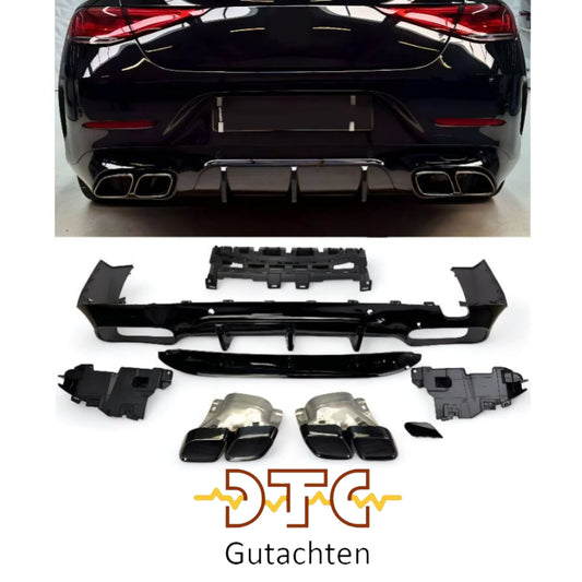 Mercedes CLS C257 Diffusor + Auspuffblenden 2X2 (Schwarz)