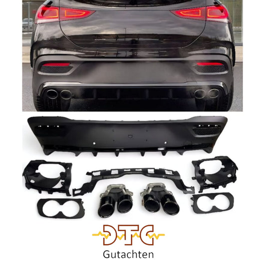 Mercedes GLE Coupé C167 Diffusor mit Auspuffblenden 2x2 (schwarz)