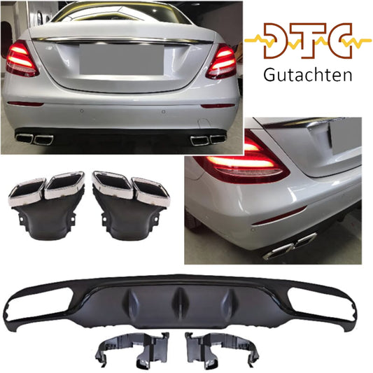 Mercedes E-Klasse W213 Diffusor mit Auspuffblenden (Chrom) – vor-Facelift