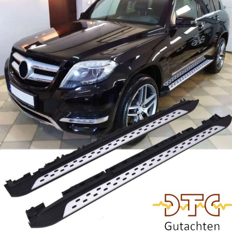 Mercedes GLK X204 Alu Trittbretter (Side Steps) mit Anti-Rutsch Noppen