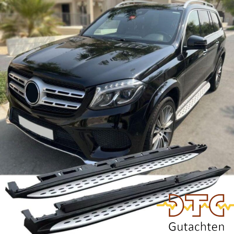 Mercedes GLS X166 Alu Trittbretter (Side Steps) mit Anti-Rutsch Noppen