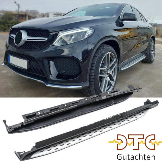 Mercedes ML W166 & GLE W166 Alu Trittbretter (Side Steps) mit Anti-Rutsch Noppen