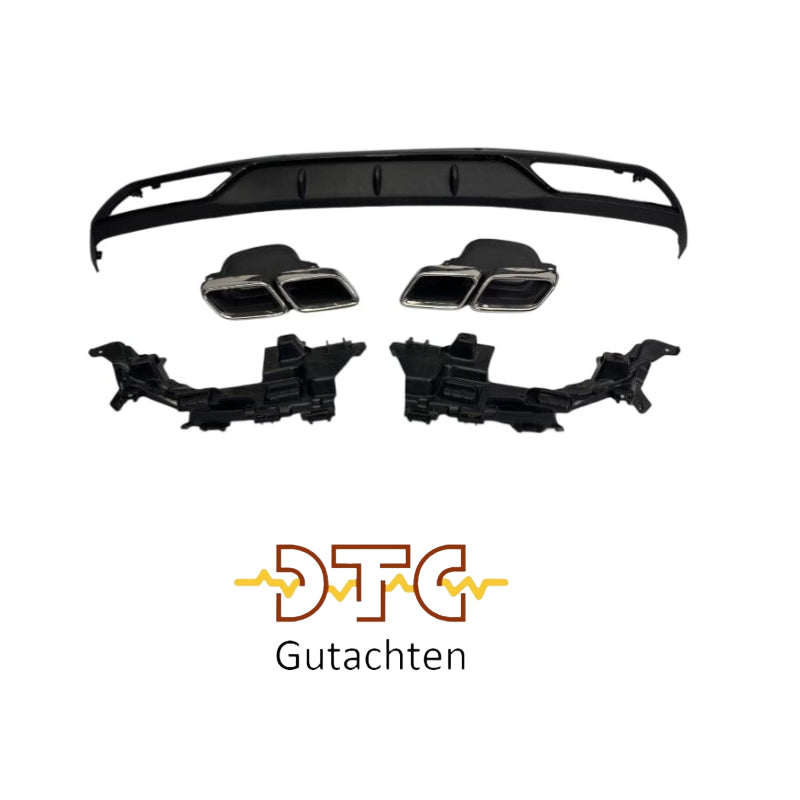 Mercedes C-Klasse W205 Diffusor + Auspuffblenden 2x2 Chrom – Serienausstattung