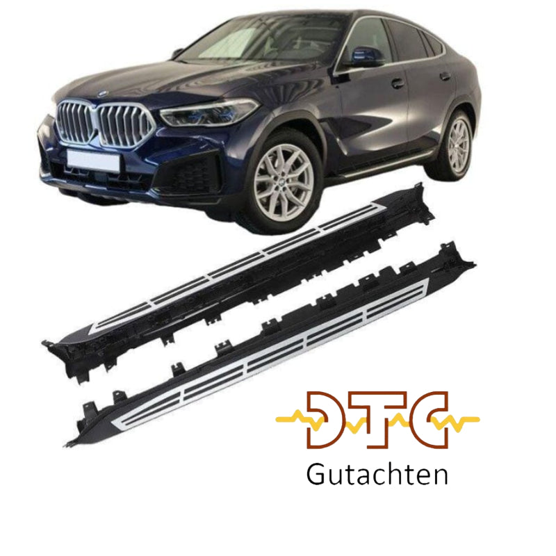 BMW X6 G06 Alu Trittbretter – mit Anti-Rutsch Gummileisten