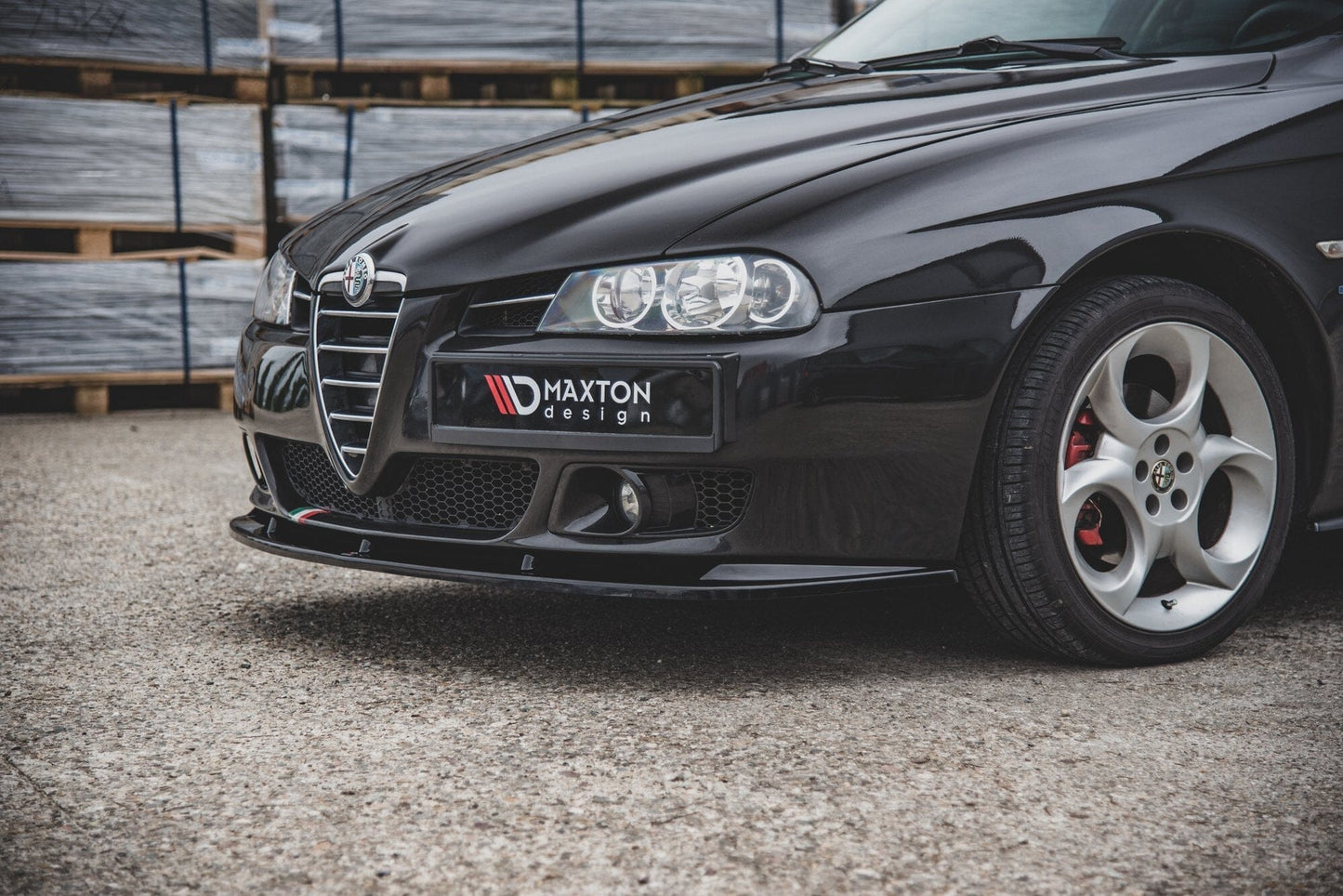 ALFA ROMEO 156 Facelift Frontspoiler Schwarz Glanz Maxton Design 